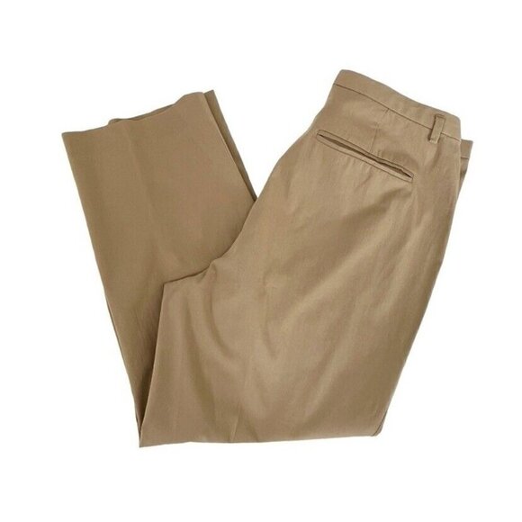 Banana Republic Women's Sz 12 Stretch Tan Straight Leg Cropped Capri Pants - Picture 1 of 7